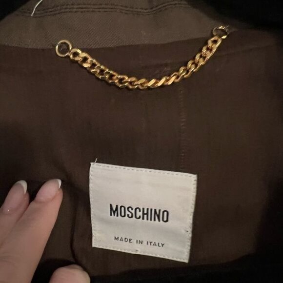 MOSCHINO Brown Blazer Jacket With Ruffled Sleeve Size US 10 - Picture 14 of 16